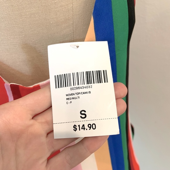 NWT Rainbow Striped V Neck Tank Top - Picture 4 of 4